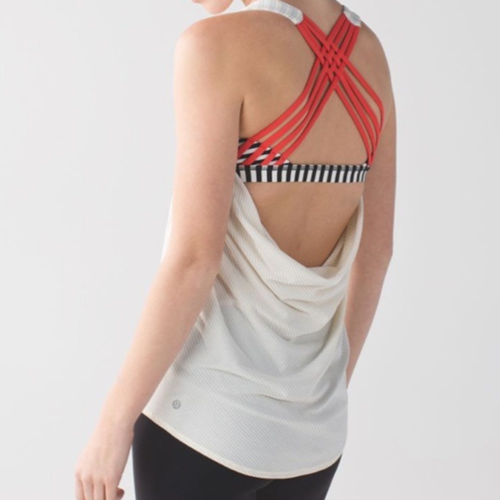 Lululemon Wild Tank (size 4, cream/red)